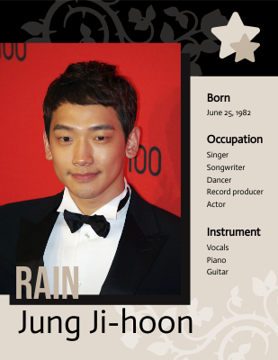 Jung Ji Hoon Rain Biography