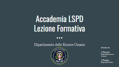 Accademia LSPD  Lezione Formativa