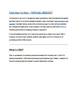 Sarah Ferguson CBD Australia_ Support Your Health With CBD!