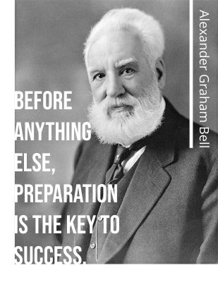 Before anything else, preparation is the key to success. - Alexander Graham Bell