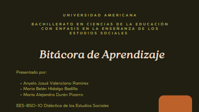 Bitácora de Aprendizaje Didáctica de los Estudios Sociales